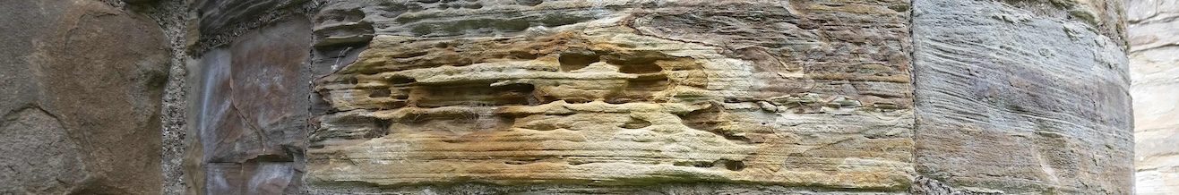 Finchdale priory tower wall, Durham UK